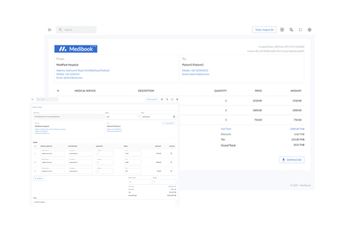ใบแจ้งหนี้ทางการแพทย์