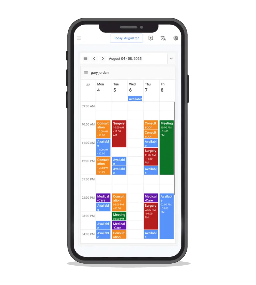 ภาพหน้าจอ Medibook บนมือถือ